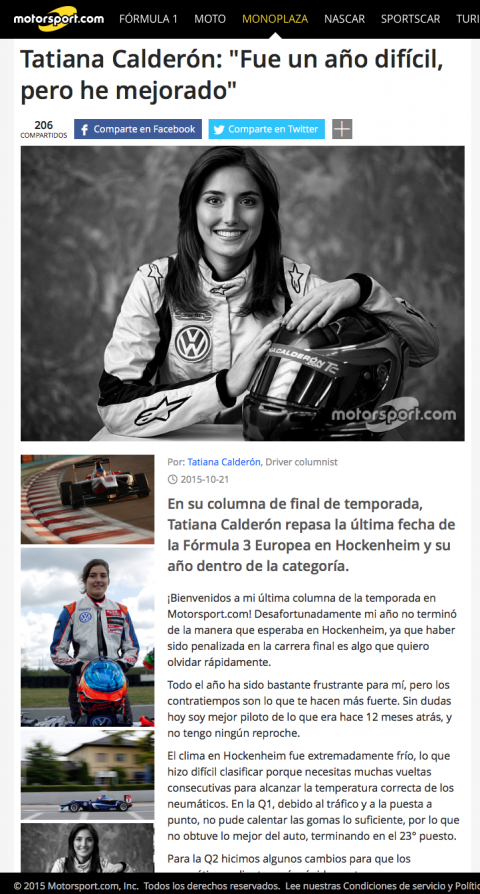 Tatiana Calderon Fue un año d - F3-Euro Noticias
